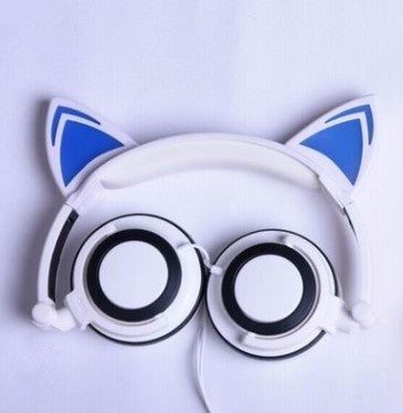 Glowing Cat Ear Foldable Headphones GidgetBox