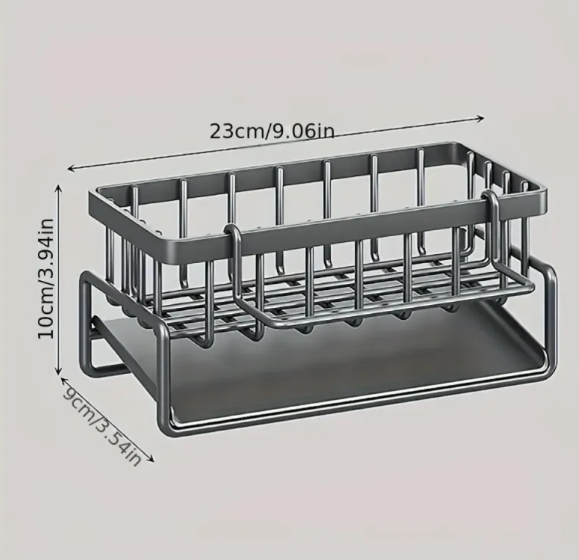 Black Stainless Steel Sink Organizer GidgetBox