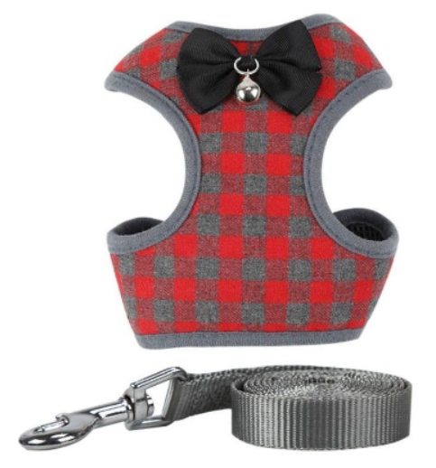 Chic Checkered Pet Harness Set GidgetBox