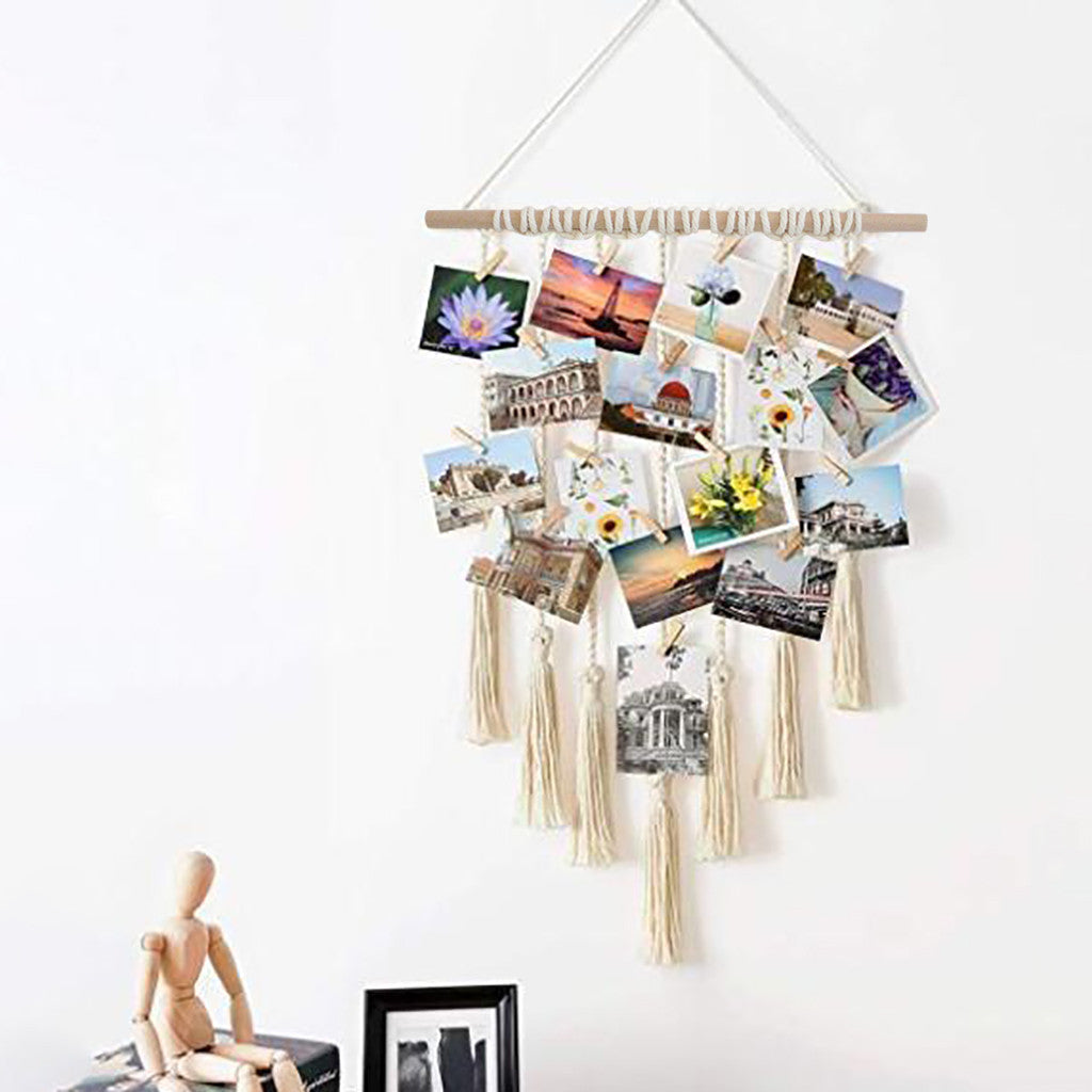 Chic Woven Wall Tapestry with Clips GidgetBox