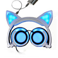 Glowing Cat Ear Foldable Headphones GidgetBox