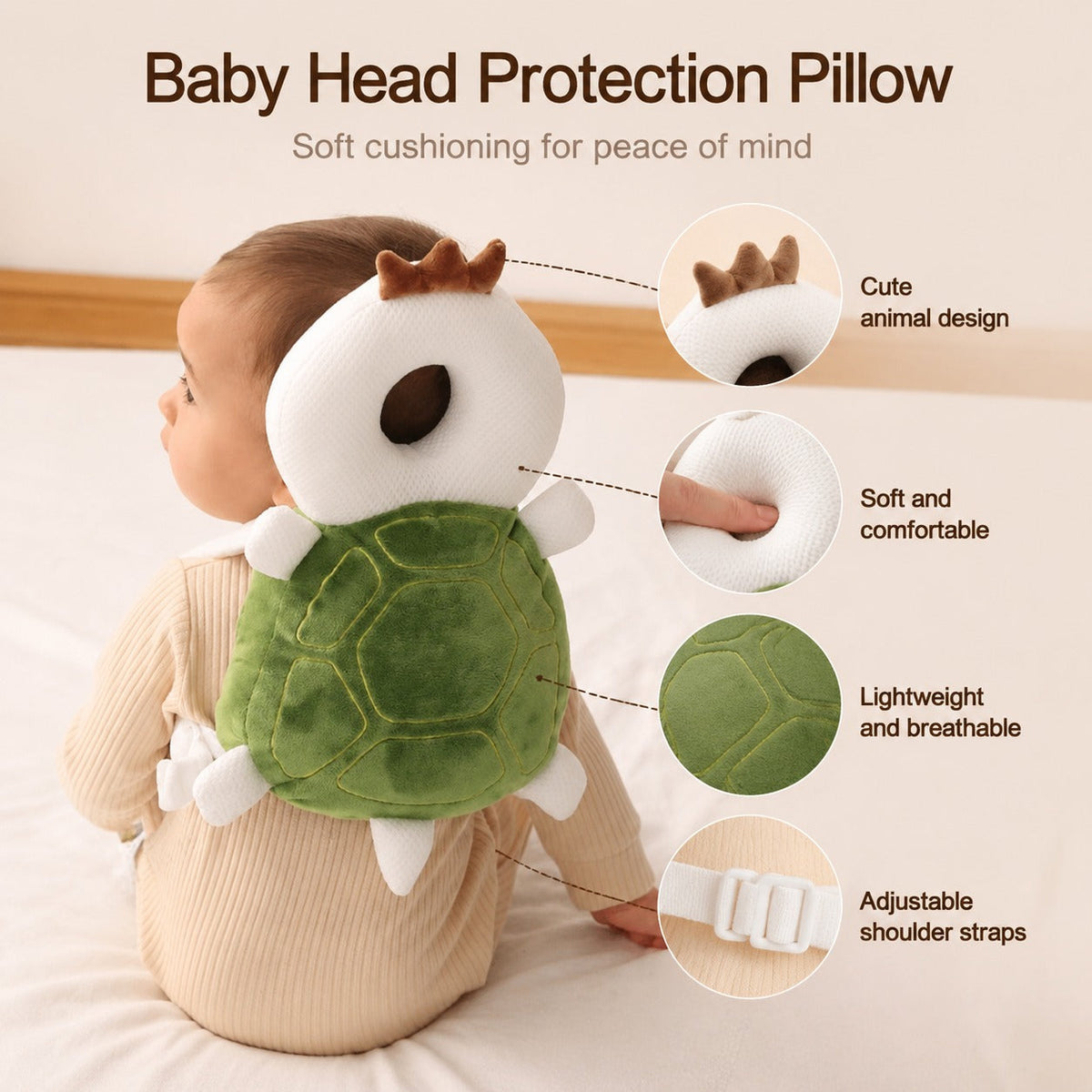 Turtle Tot Head Safety Pillow GidgetBox