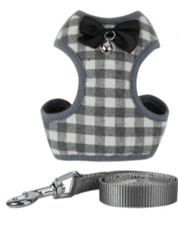 Chic Checkered Pet Harness Set GidgetBox