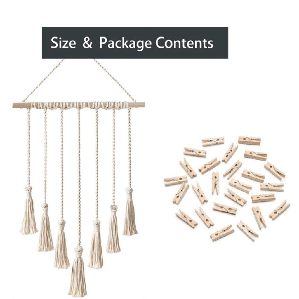 Chic Woven Wall Tapestry with Clips GidgetBox