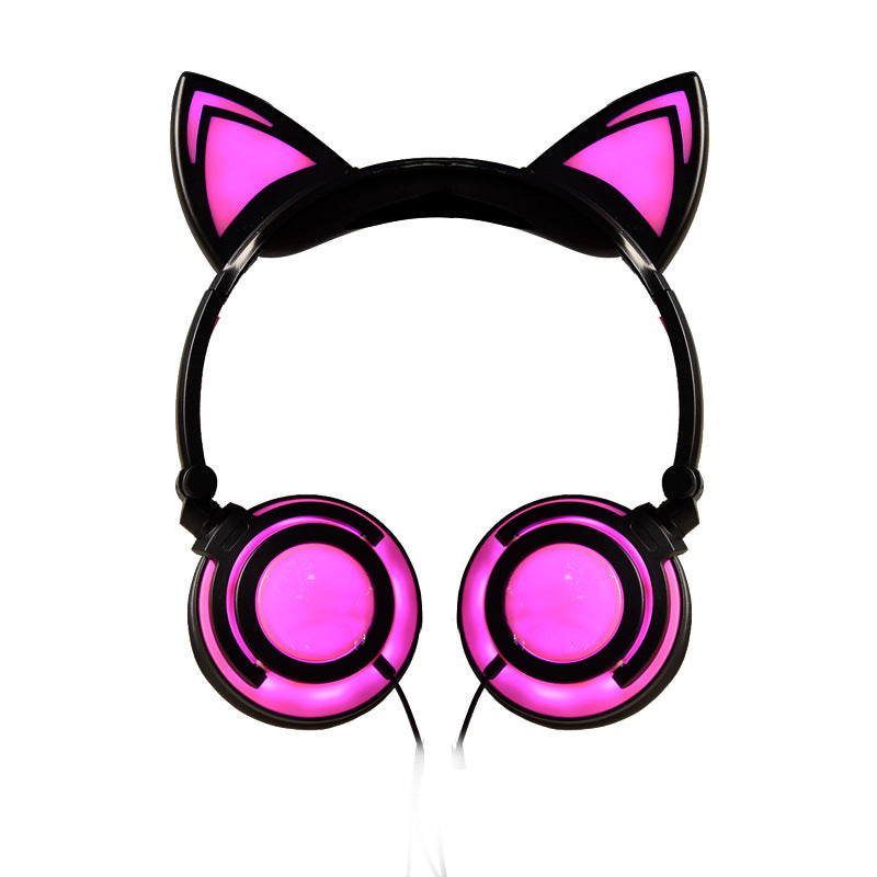 Glowing Cat Ear Foldable Headphones GidgetBox