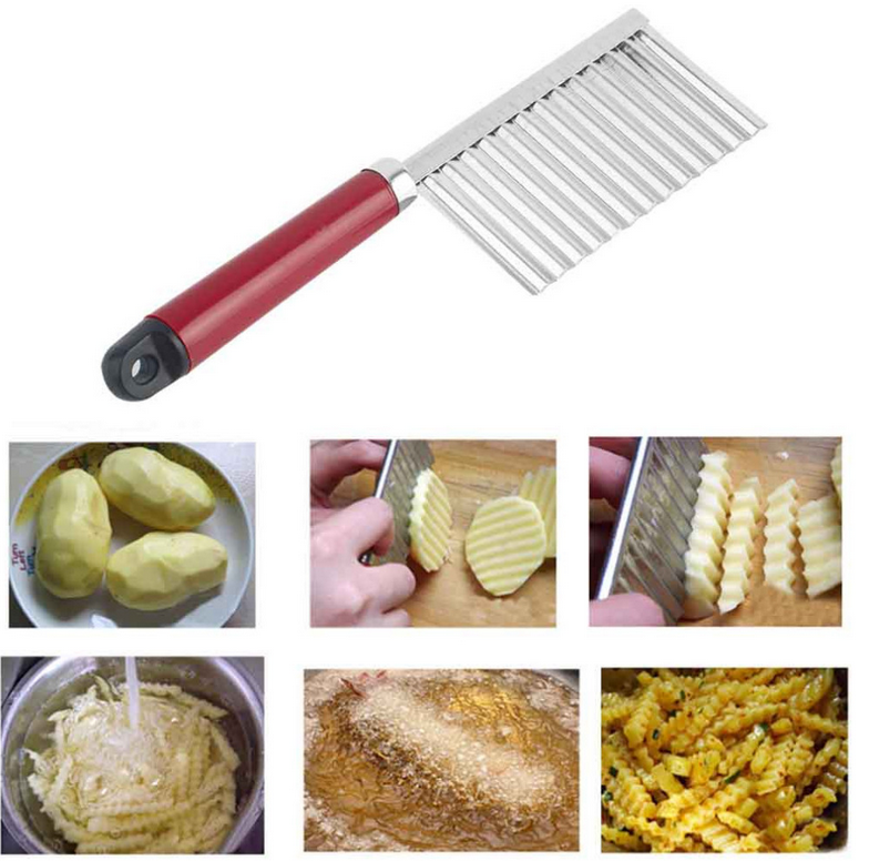 Versatile Stainless Wavy Veggie Knife GidgetBox