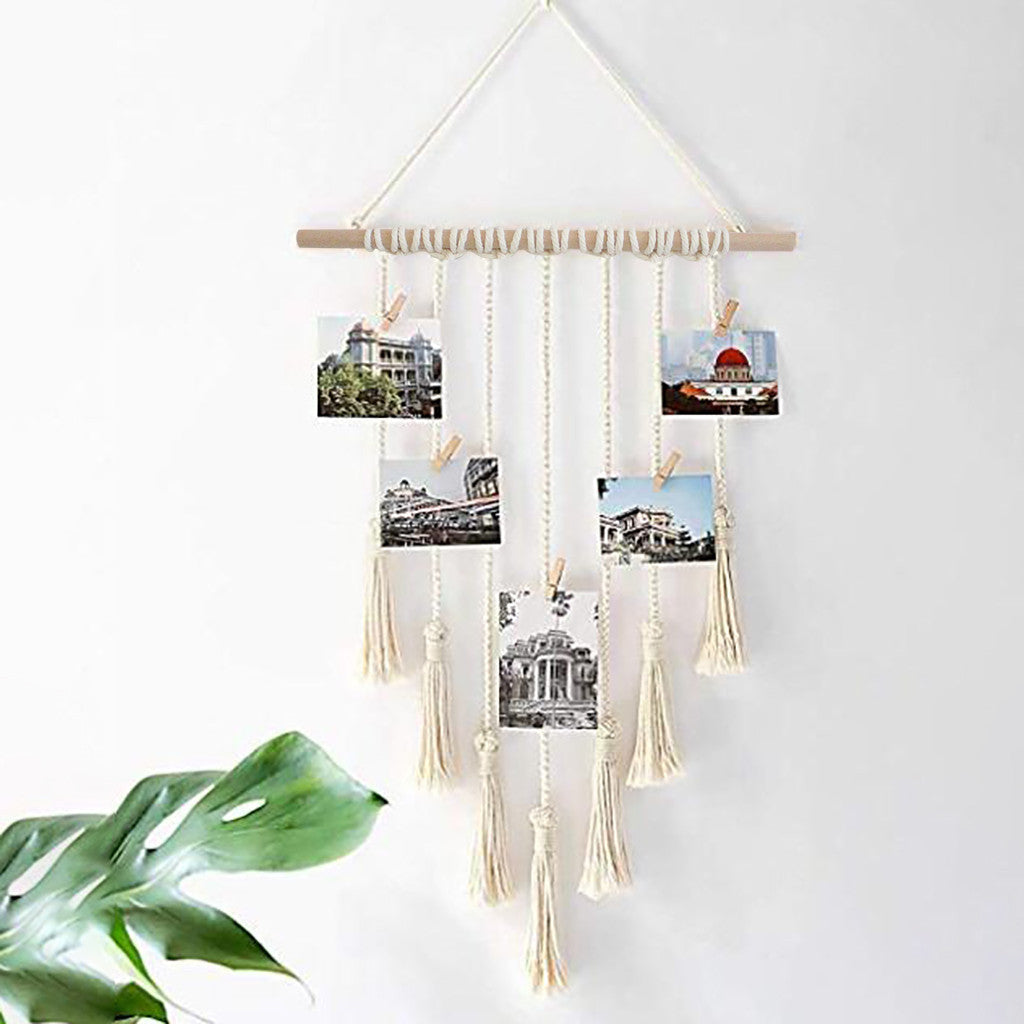 Chic Woven Wall Tapestry with Clips GidgetBox