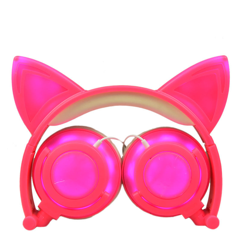 Glowing Cat Ear Foldable Headphones GidgetBox