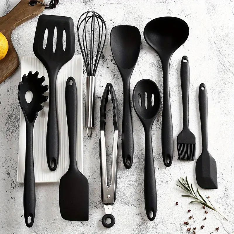 10pcs Heat Resistant Silicone Kitchen Utensil Set GidgetBox