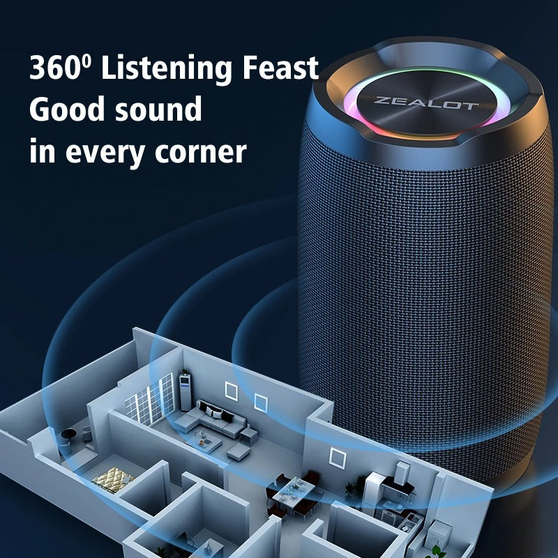 Zealot S49 360° 20W Bluetooth Soundstage GidgetBox