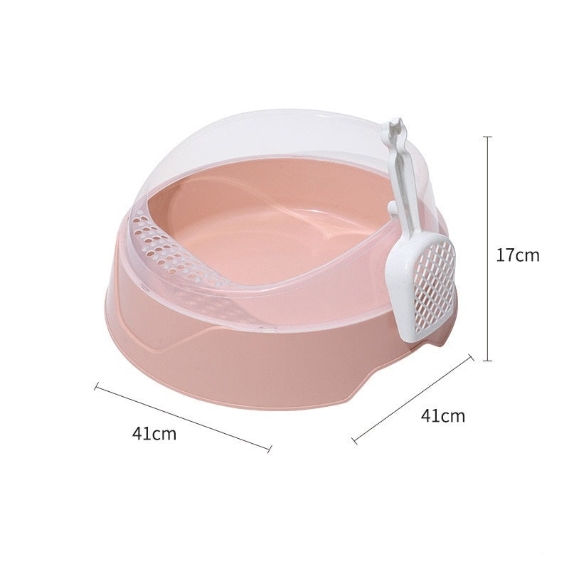 EasyClean Semi-Enclosed Cat Box with Scoop GidgetBox