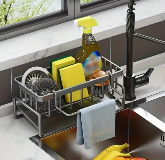 Black Stainless Steel Sink Organizer GidgetBox